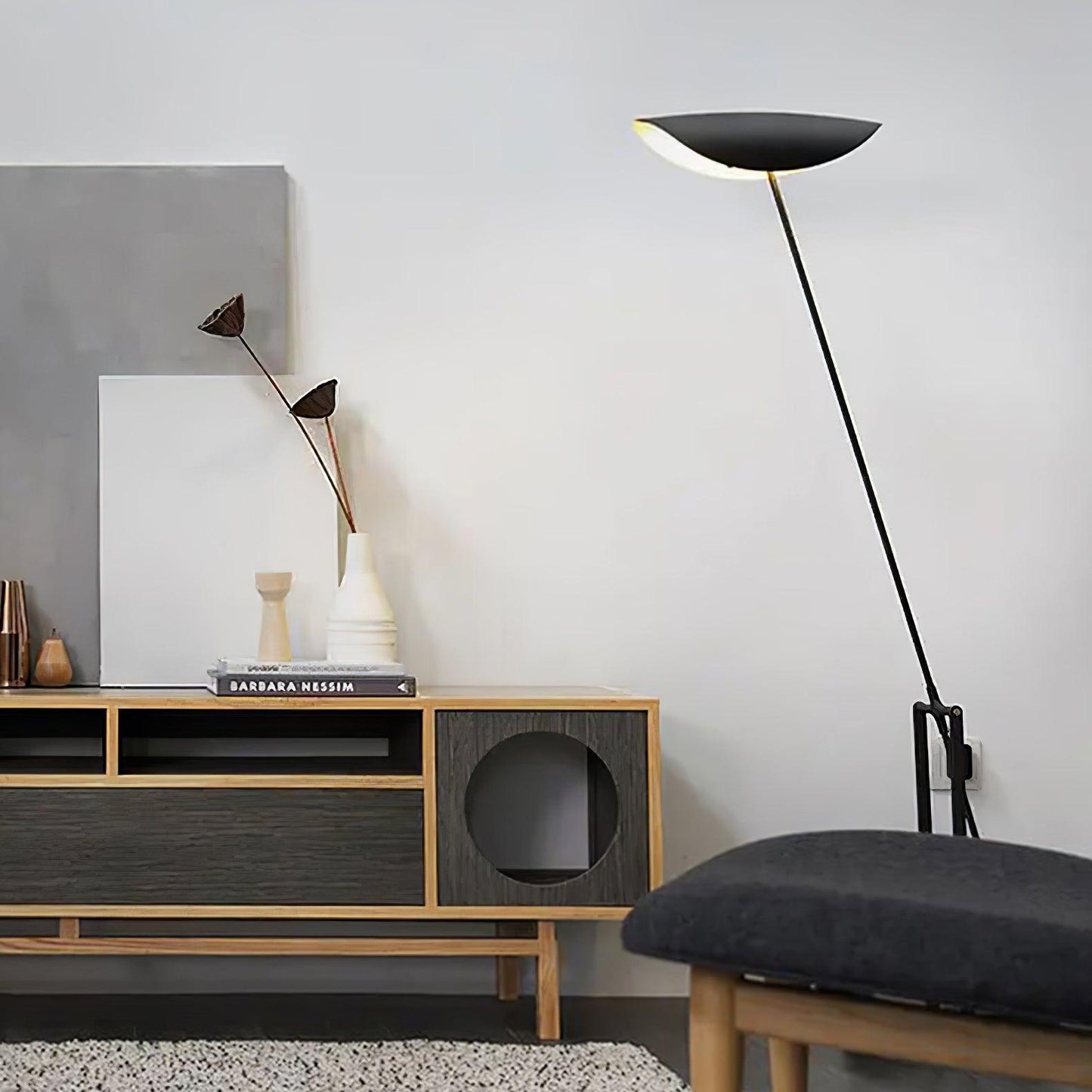 YIU-X Floor Lamp with LED Light, Indoor, Black Design