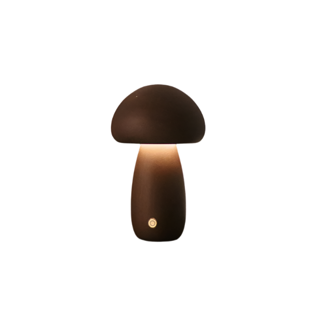 EcoGlow Rechargeable Wooden Mushroom Table Lamp