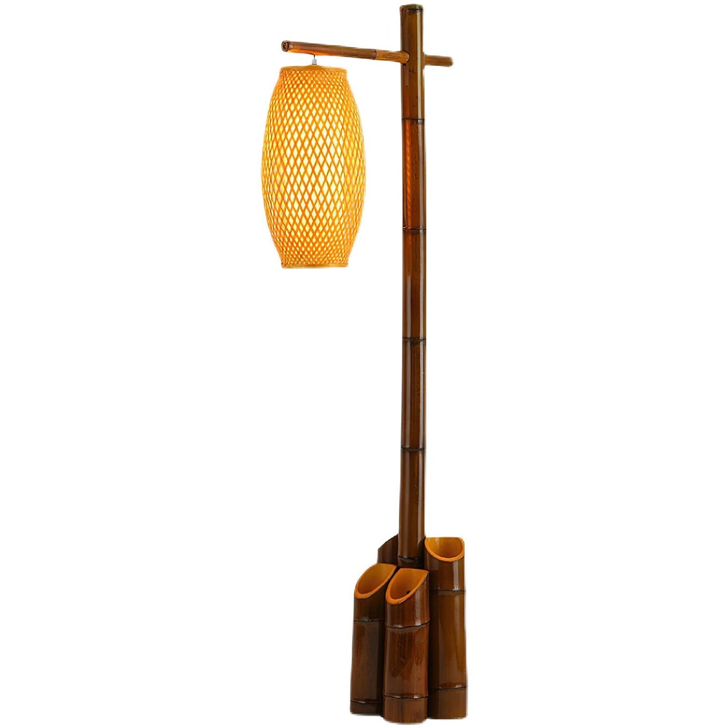 Zen Bamboo Tube Floor Lamp - LED Indoor Lighting Decor