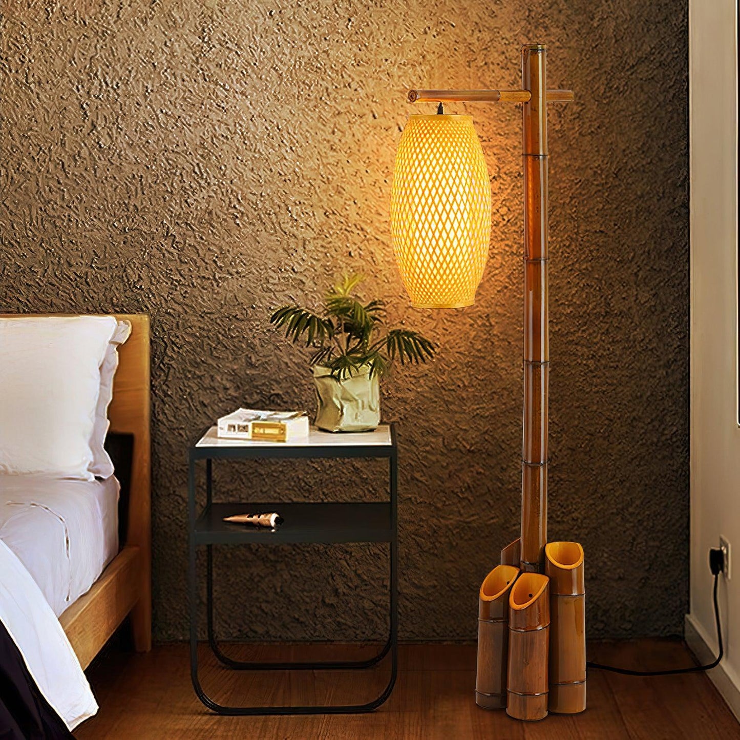 Zen Bamboo Tube Floor Lamp - LED Indoor Lighting Decor