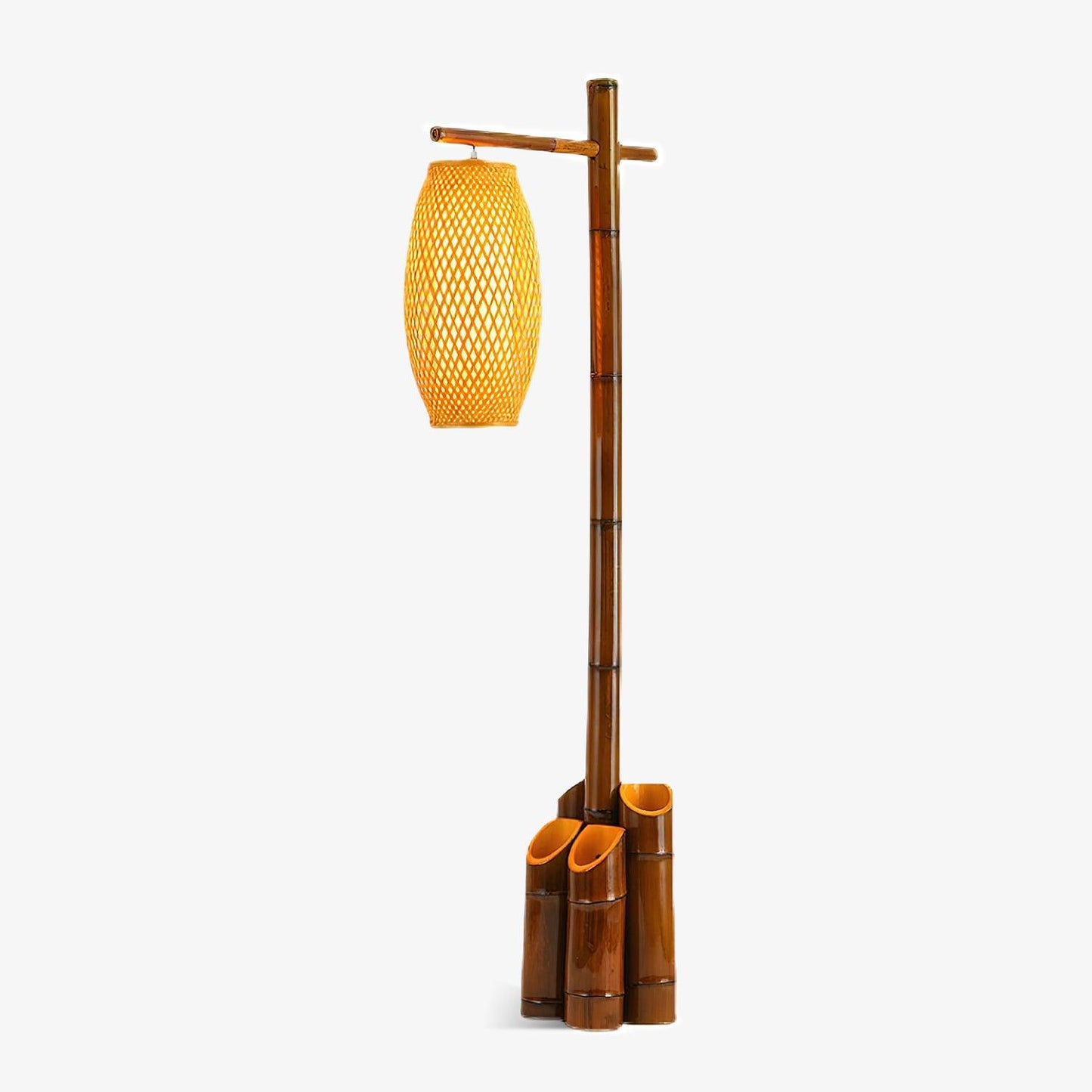 Zen Bamboo Tube Floor Lamp - LED Indoor Lighting Decor