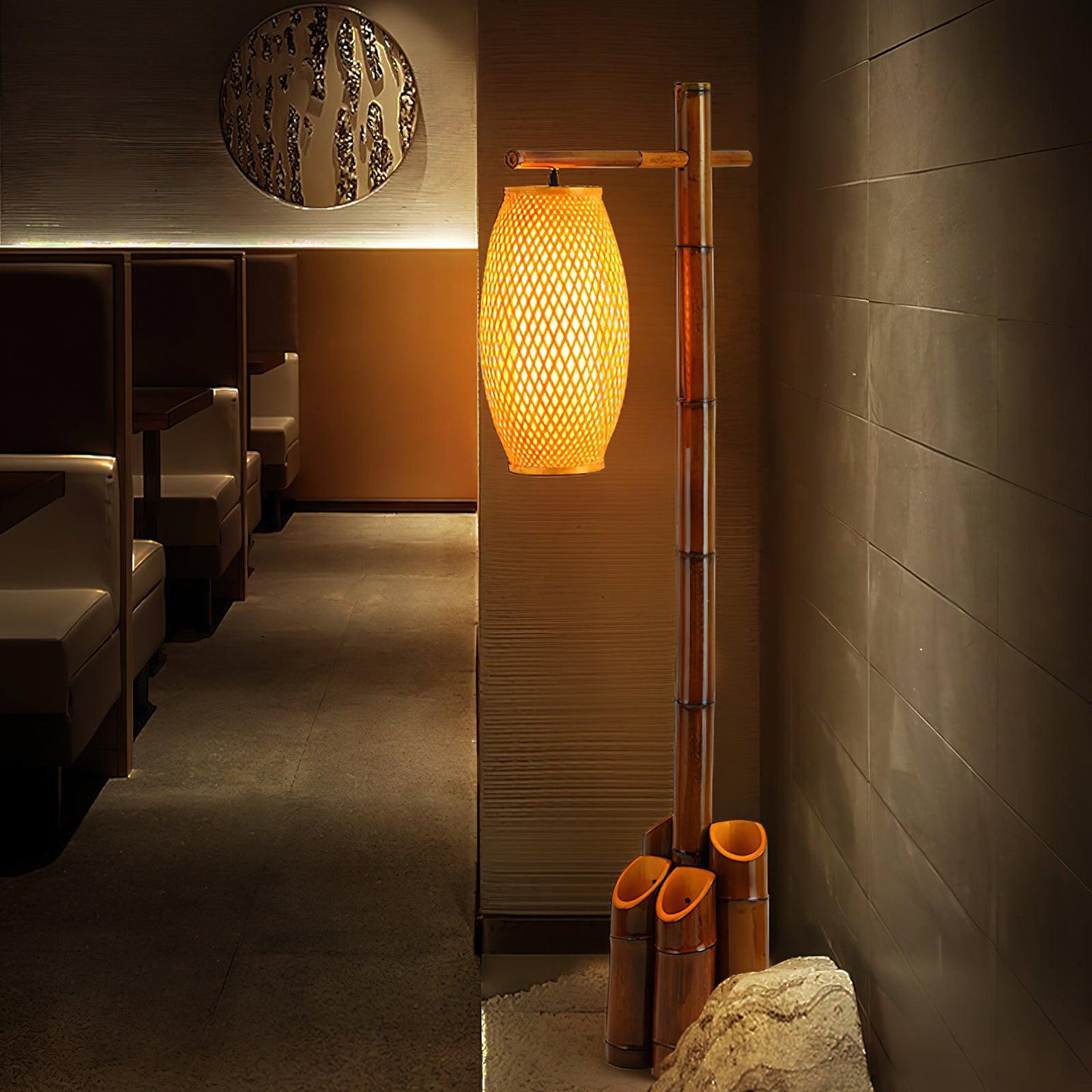 Zen Bamboo Tube Floor Lamp - LED Indoor Lighting Decor