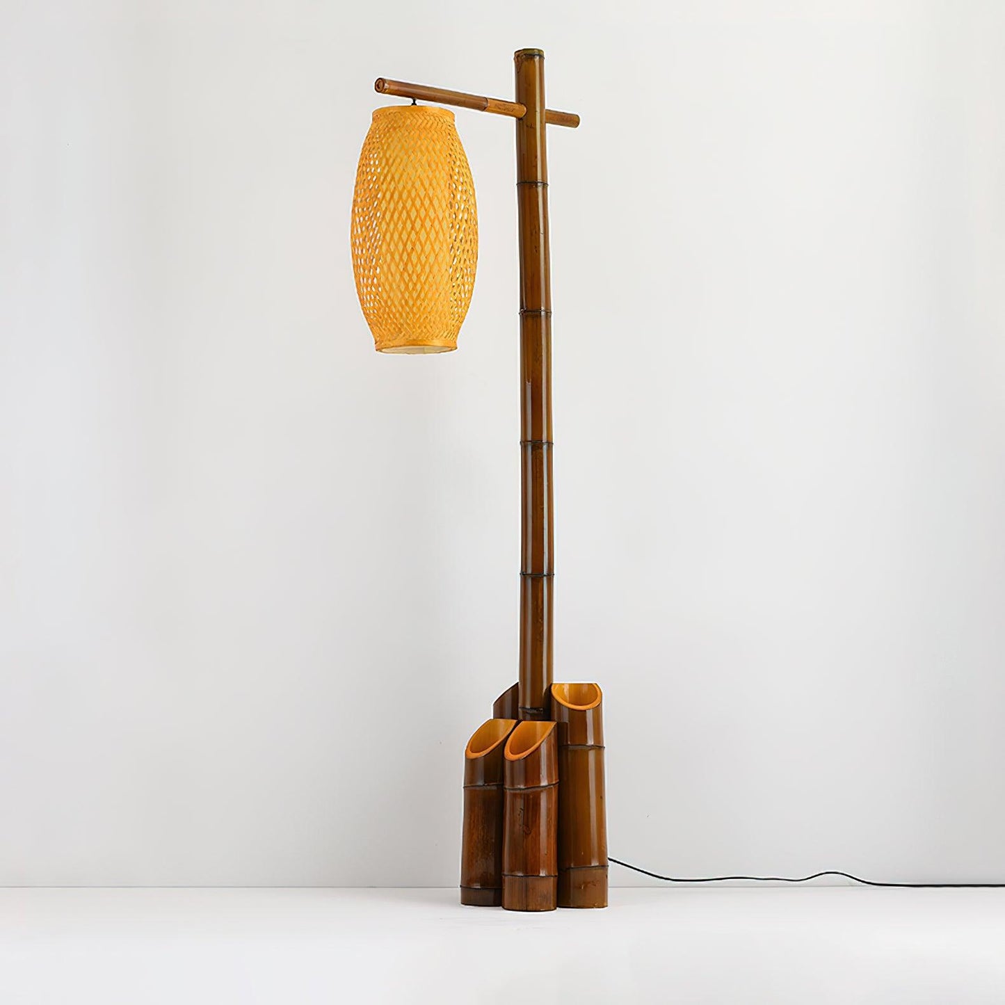 Zen Bamboo Tube Floor Lamp - LED Indoor Lighting Decor