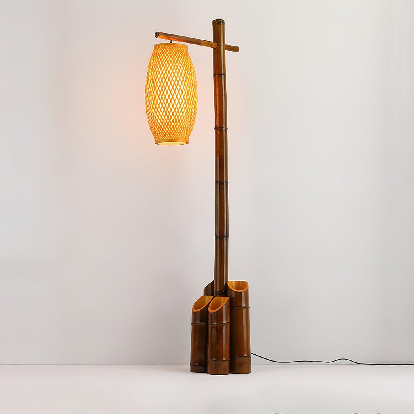Zen Bamboo Tube Floor Lamp - LED Indoor Lighting Decor
