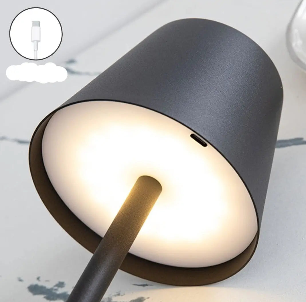 Wireless LED Lamp with USB Charging - Dimmable Modern Design