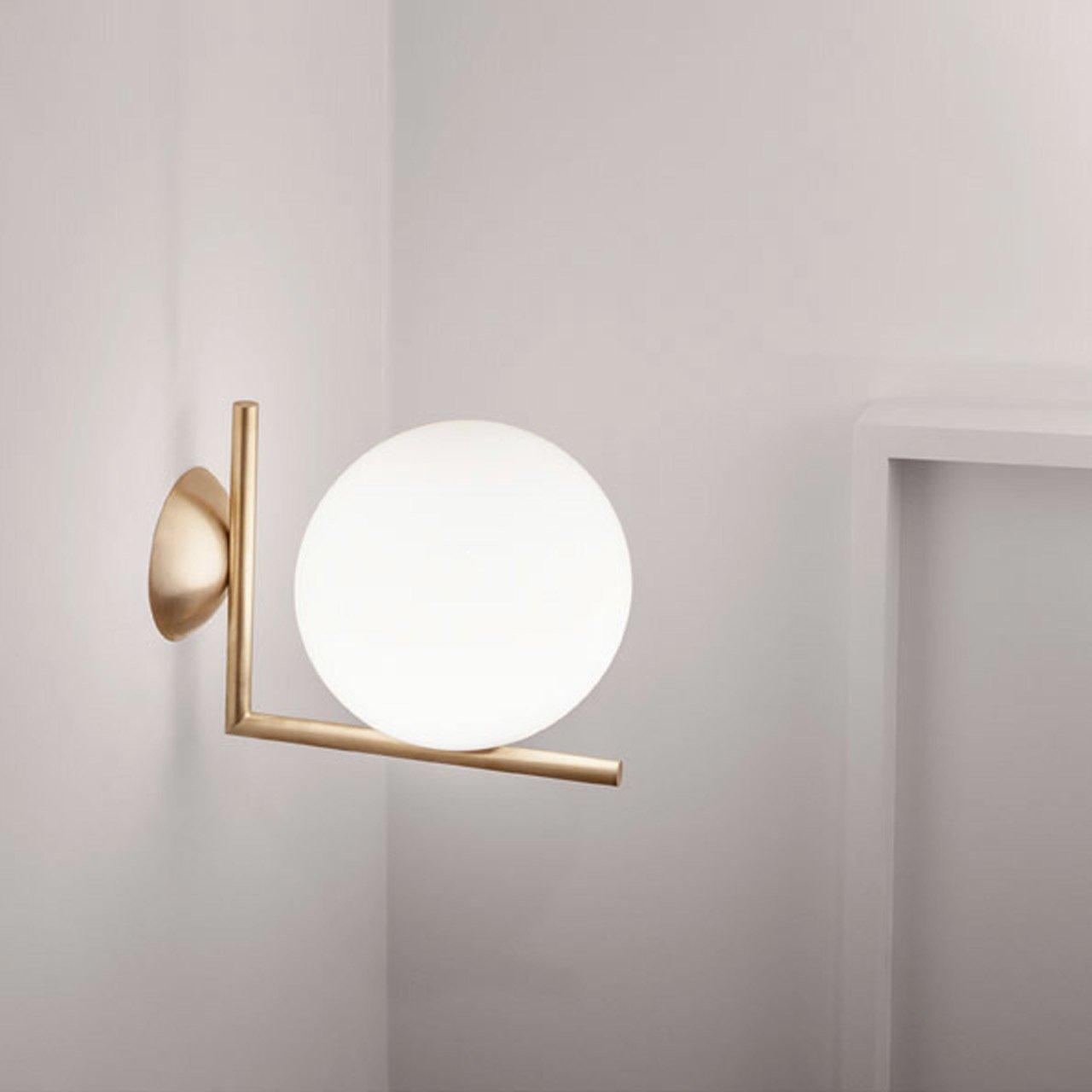 Blown Glass Opal Glass Wall Lamp - LED Metal & Glass Lighting
