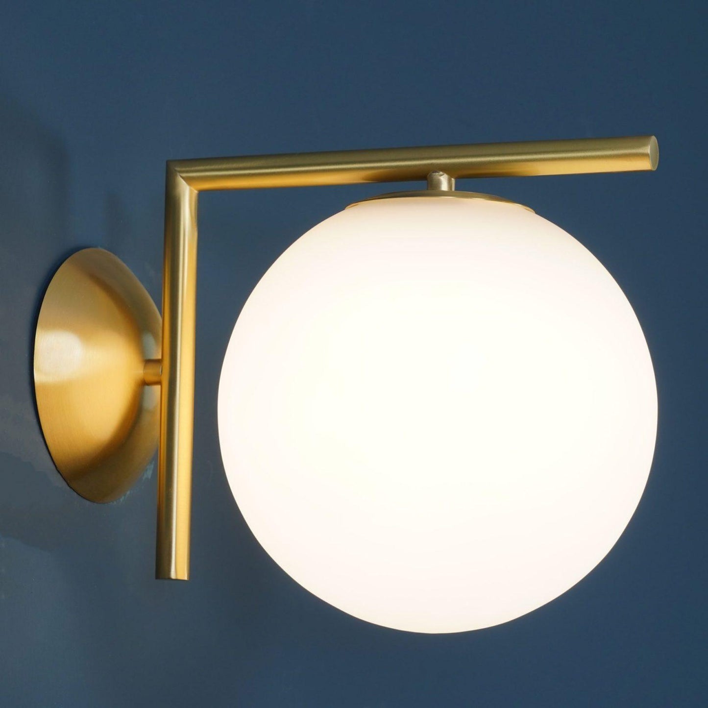 Blown Glass Opal Glass Wall Lamp - LED Metal & Glass Lighting