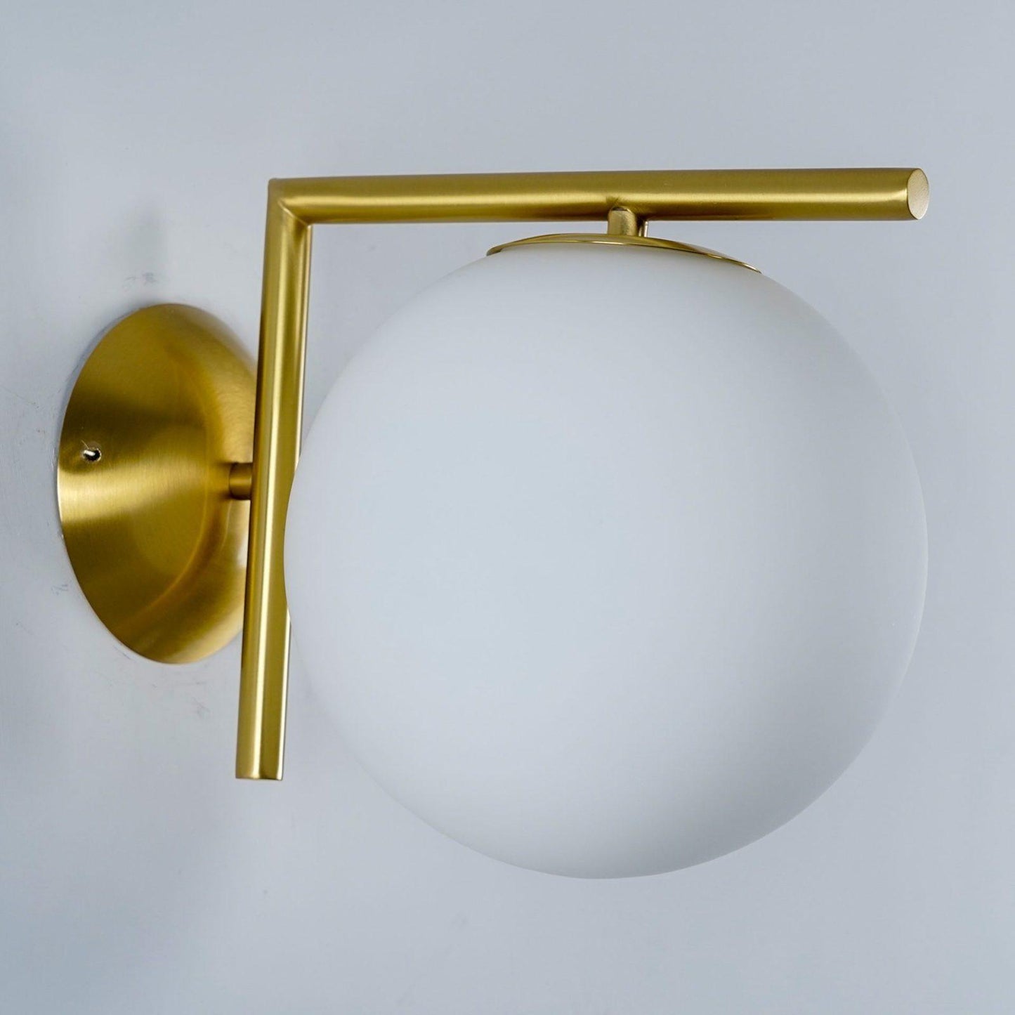 Blown Glass Opal Glass Wall Lamp - LED Metal & Glass Lighting