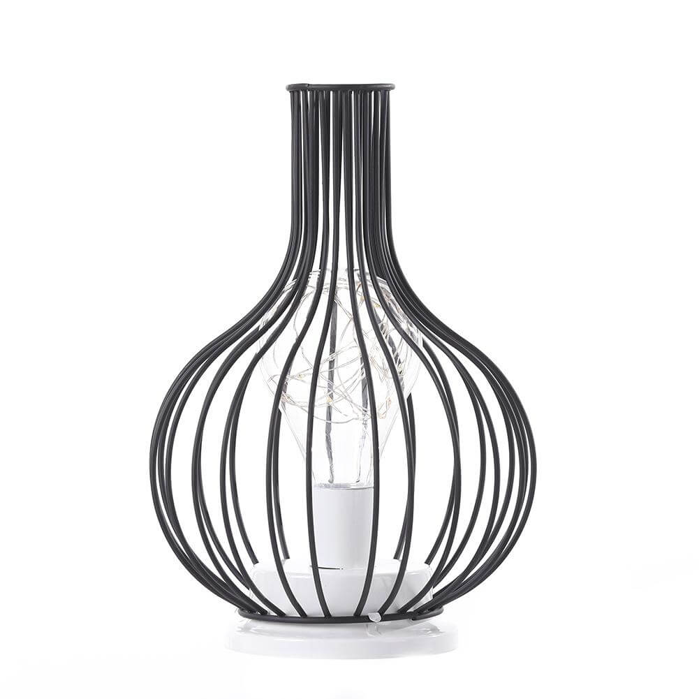 Retro Iron Wine Bottle Night Light Table Lamp LED Decor