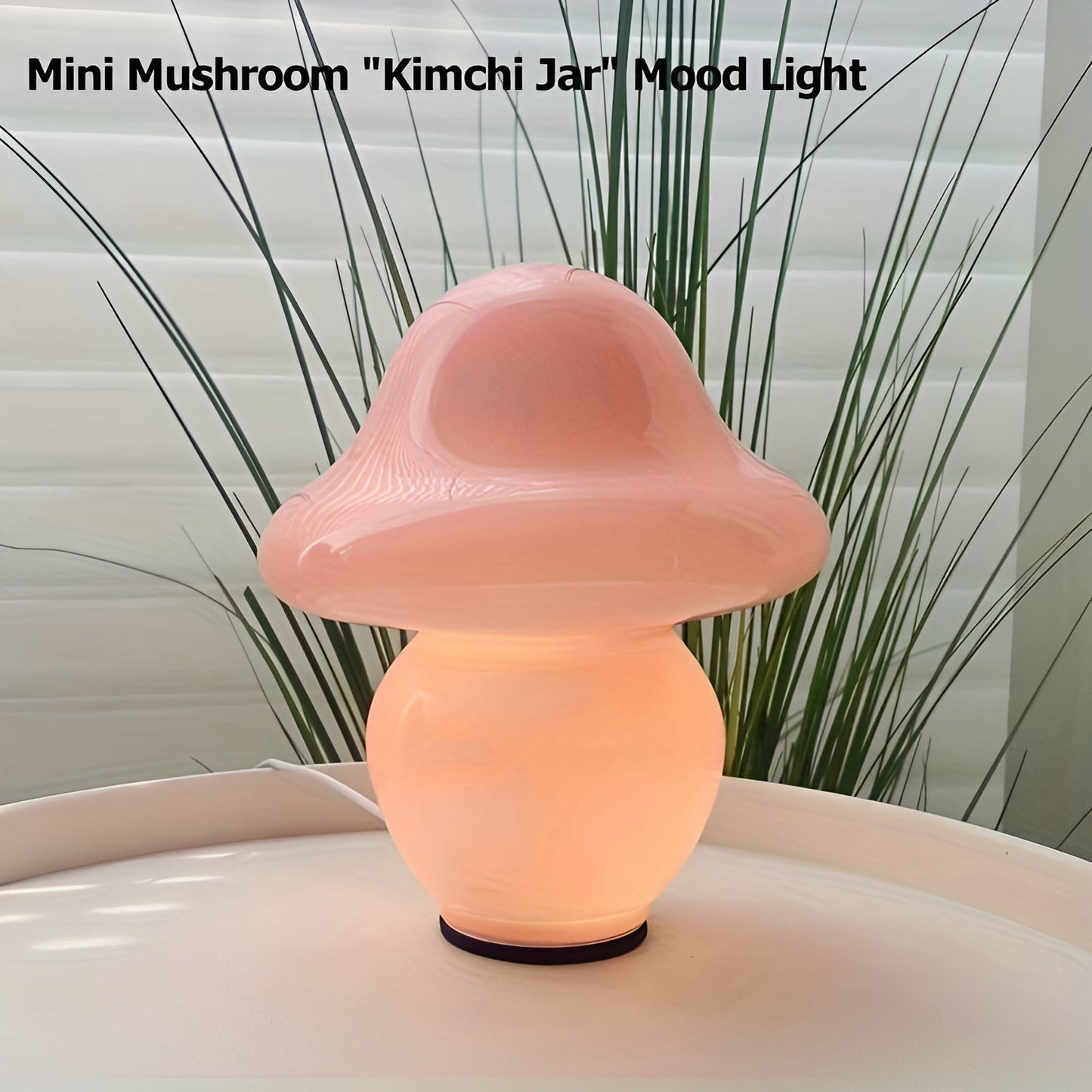 Mushroom Design Glass Lamp - Enchanting USB Lighting