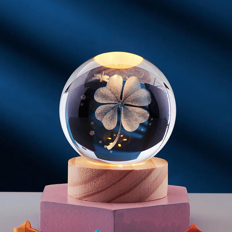 3D Crystal Night Lamp with LED Lighting - Adjustable Brightness