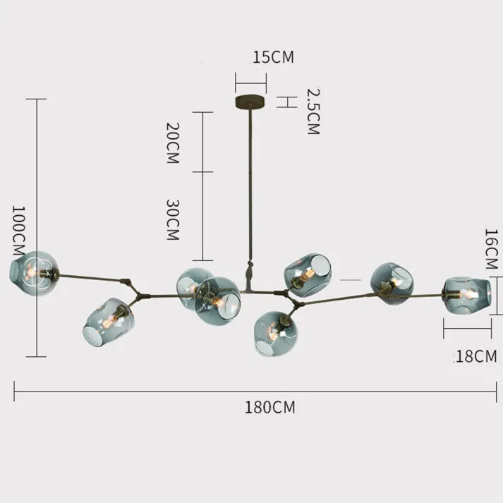 Bifurcation Bubble Glass Sputnik Chandelier - Modern Pendant