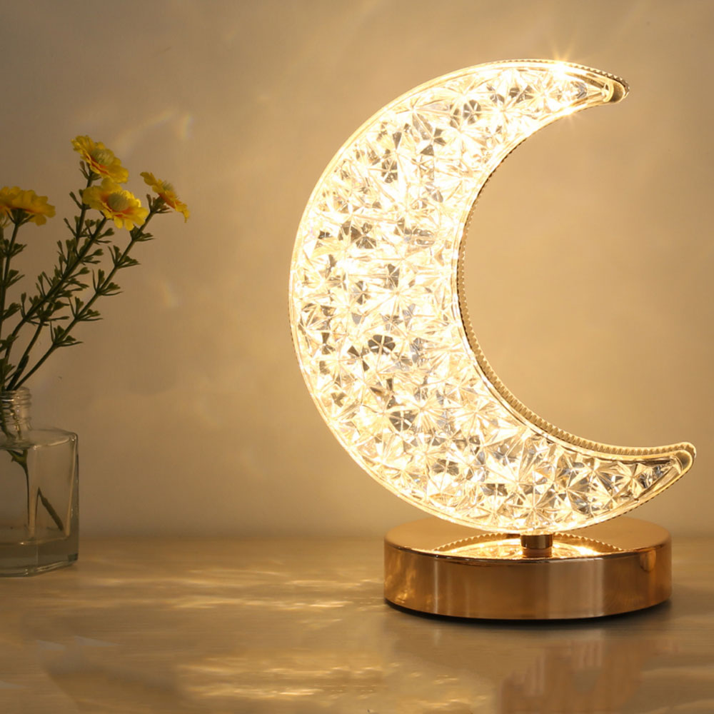 Kristall Half Moon Lamp - LED Dimmable Night Light
