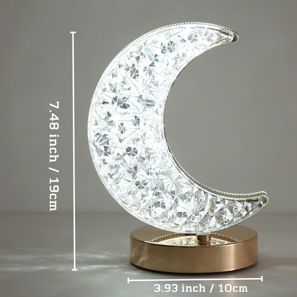 Kristall Half Moon Lamp - LED Dimmable Night Light