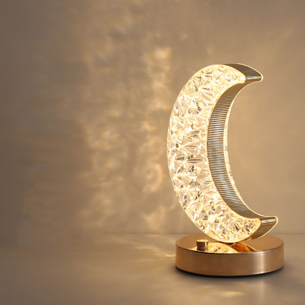 Kristall Half Moon Lamp - LED Dimmable Night Light