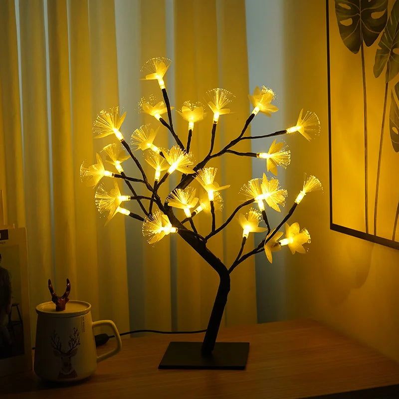 Frendorf Birch Fiber Optic Flower Tree Light - USB/Battery