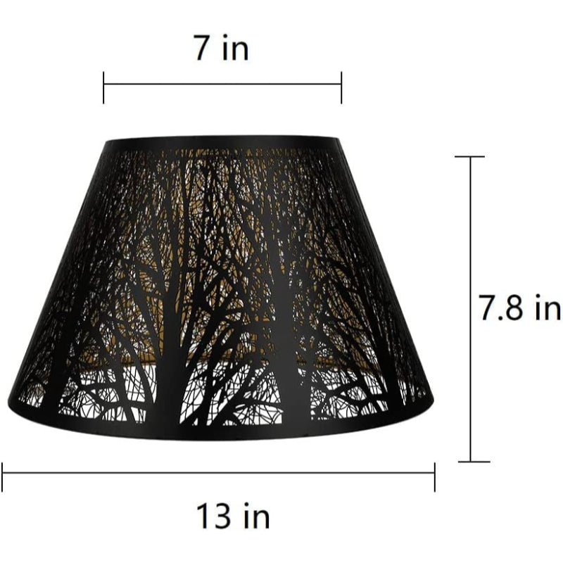 Medium Lamp Shade, Barrel Fabric Shade for Table and Floor Lamp, 7x13x7.8 Inch, Natural Linen, Handmade, Spider (White)