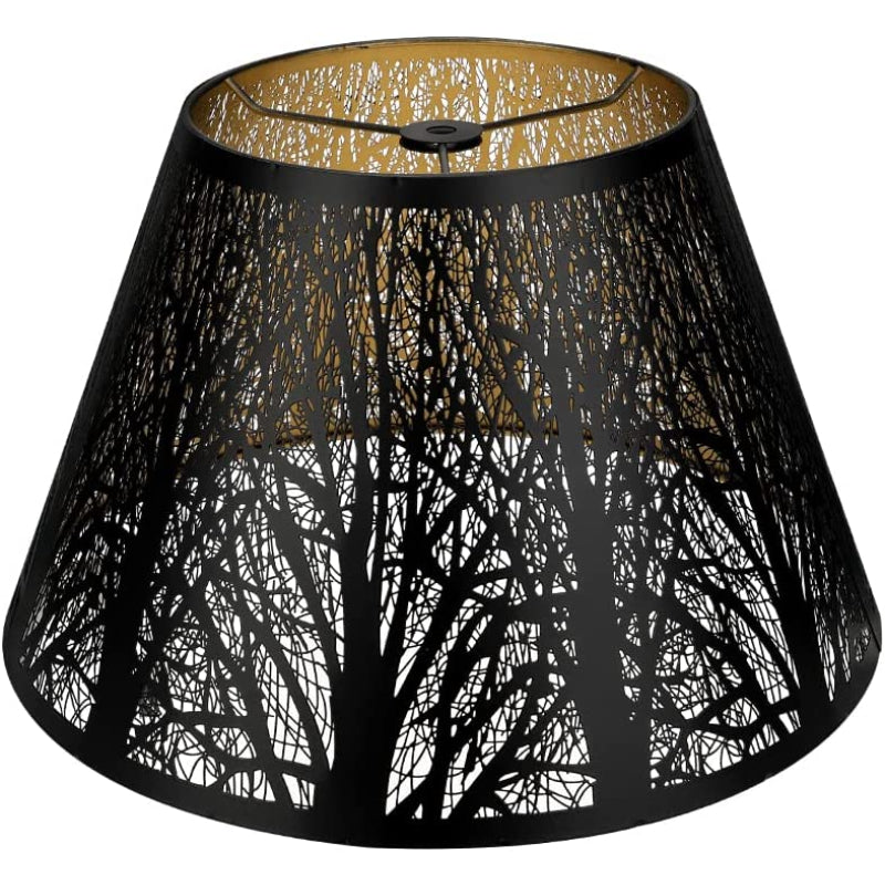 Medium Lamp Shade, Barrel Fabric Shade for Table and Floor Lamp, 7x13x7.8 Inch, Natural Linen, Handmade, Spider (White)
