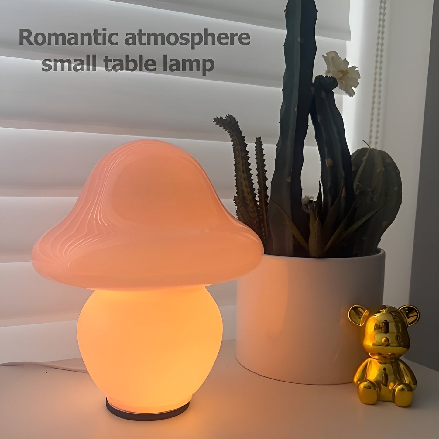 Mushroom Design Glass Lamp - Enchanting USB Lighting