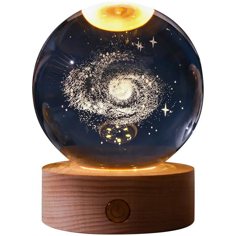 3D Crystal Night Lamp with LED Lighting - Adjustable Brightness