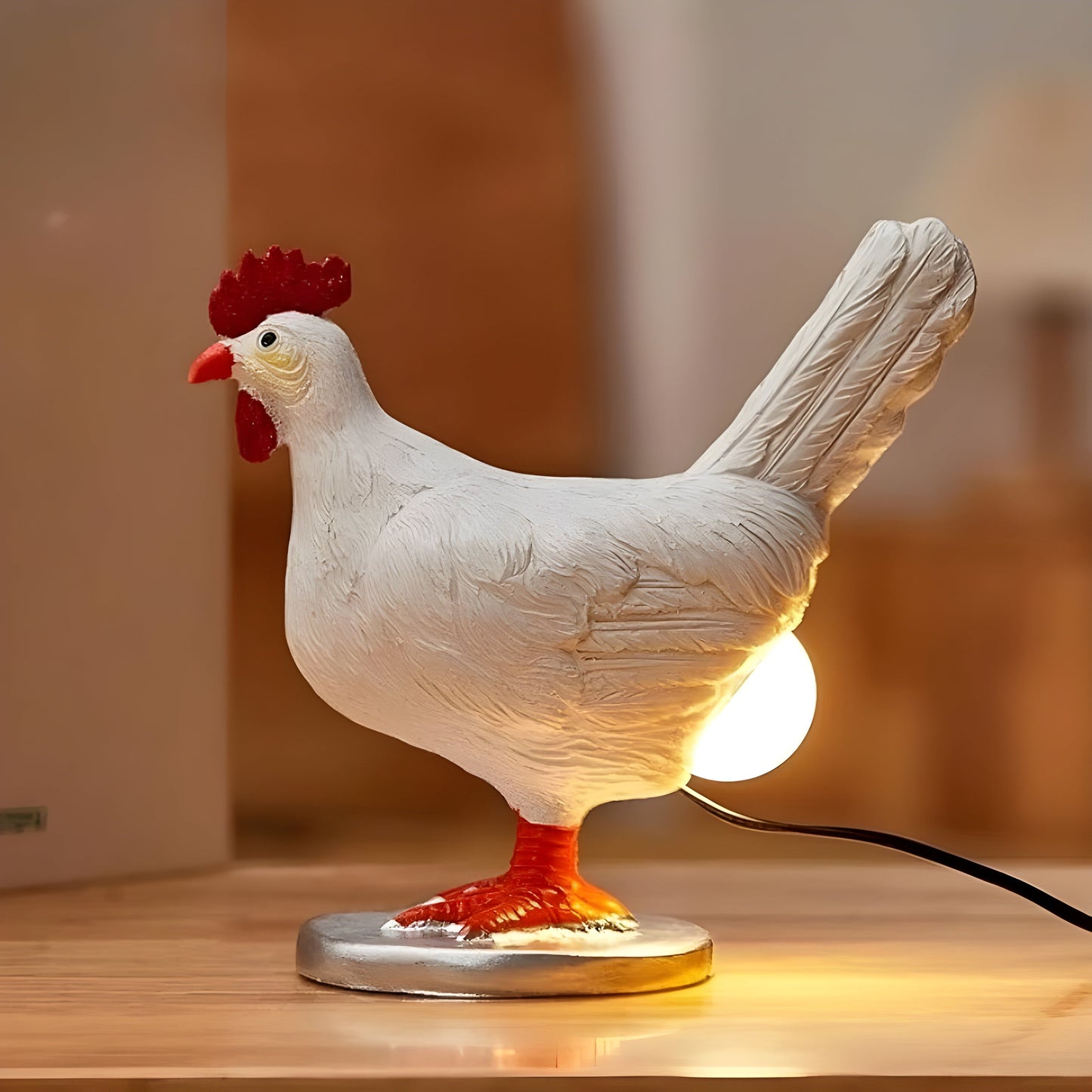 Table Lamp – Charming Chicken Design with Warm LED Light