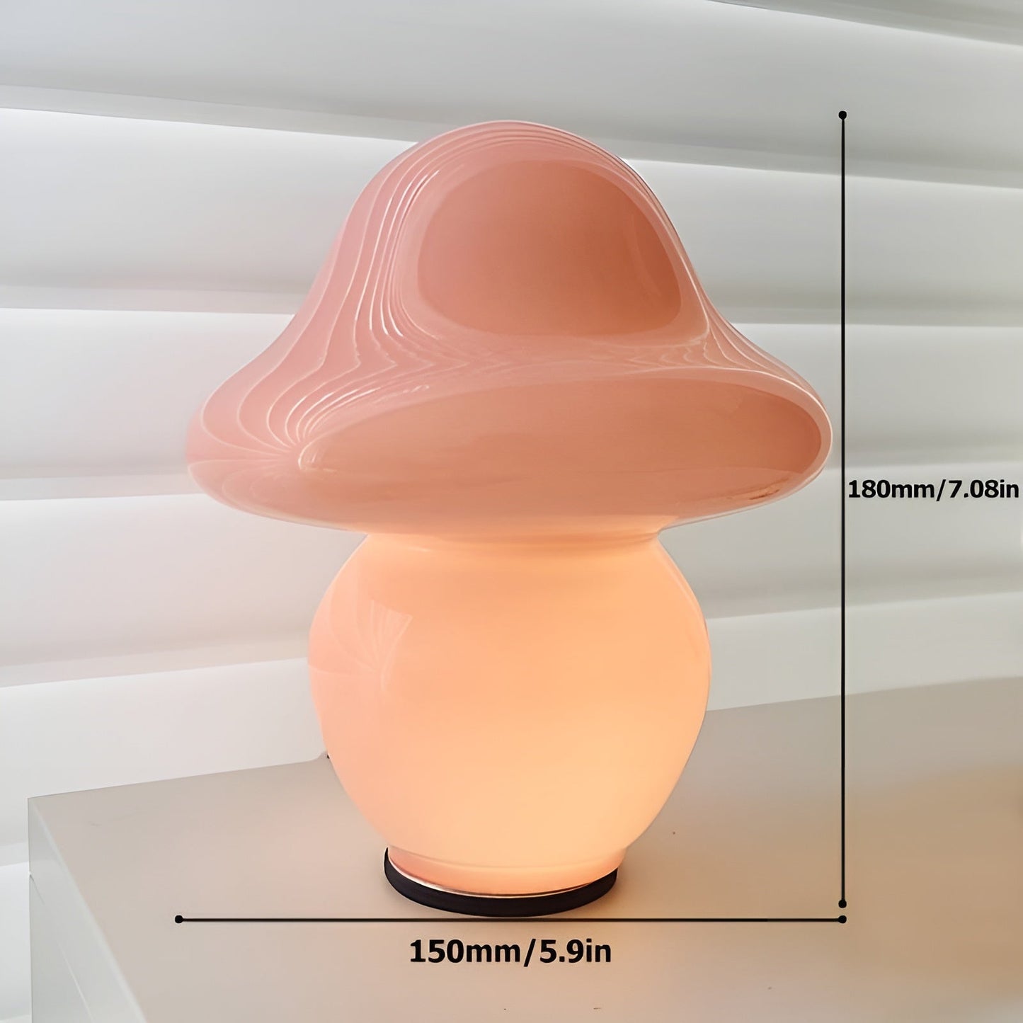Mushroom Design Glass Lamp - Enchanting USB Lighting