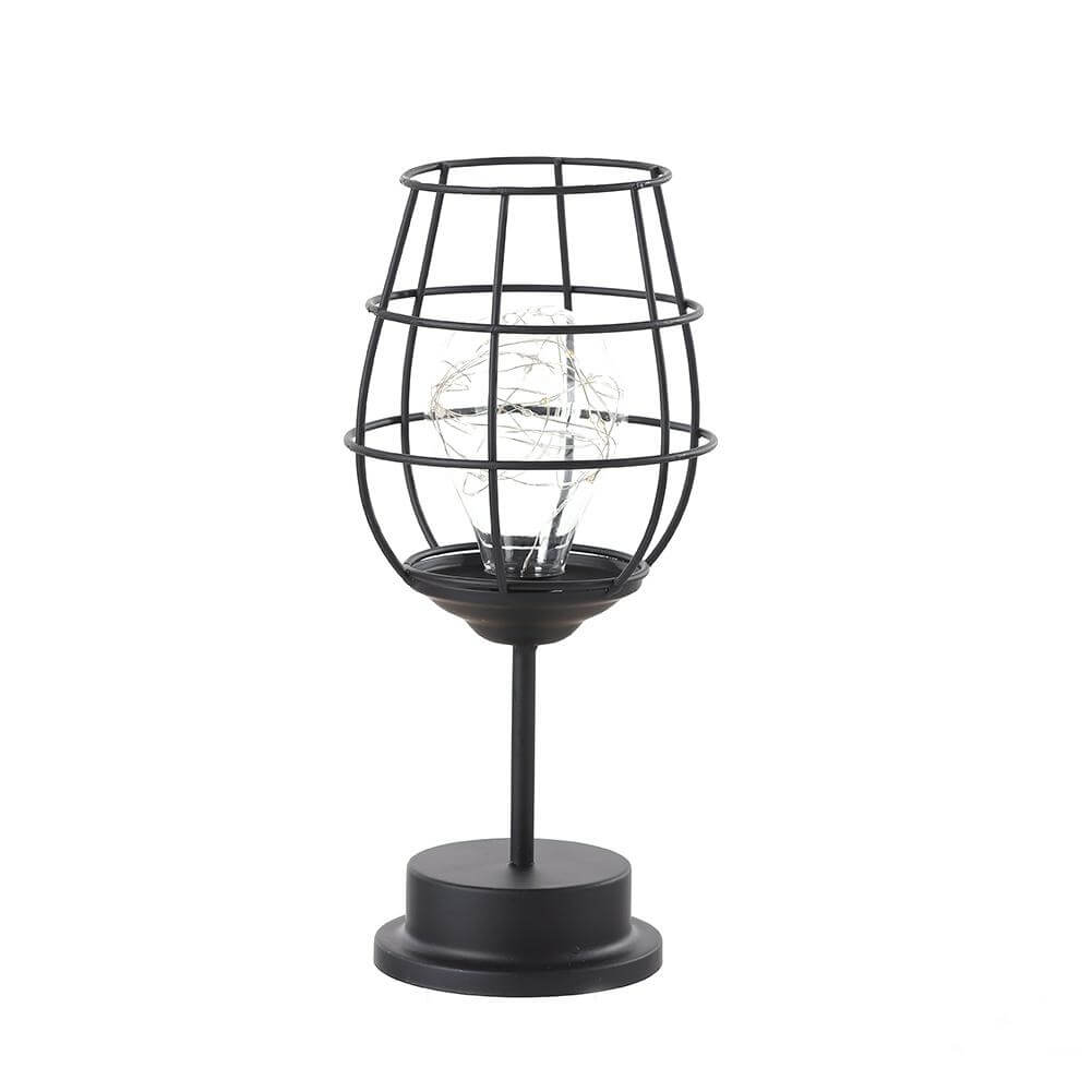 Retro Iron Wine Bottle Night Light Table Lamp LED Decor