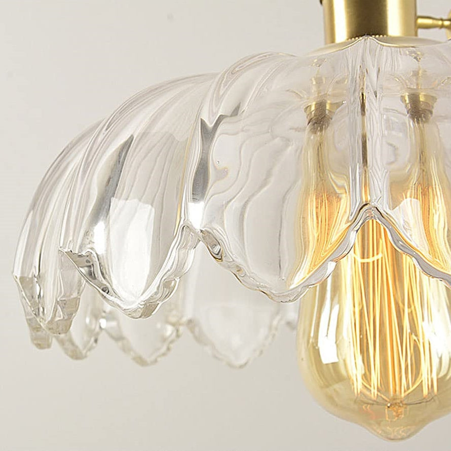 Vintage Glazed Floral Hanging Lamp - Elegant Glass Pendant