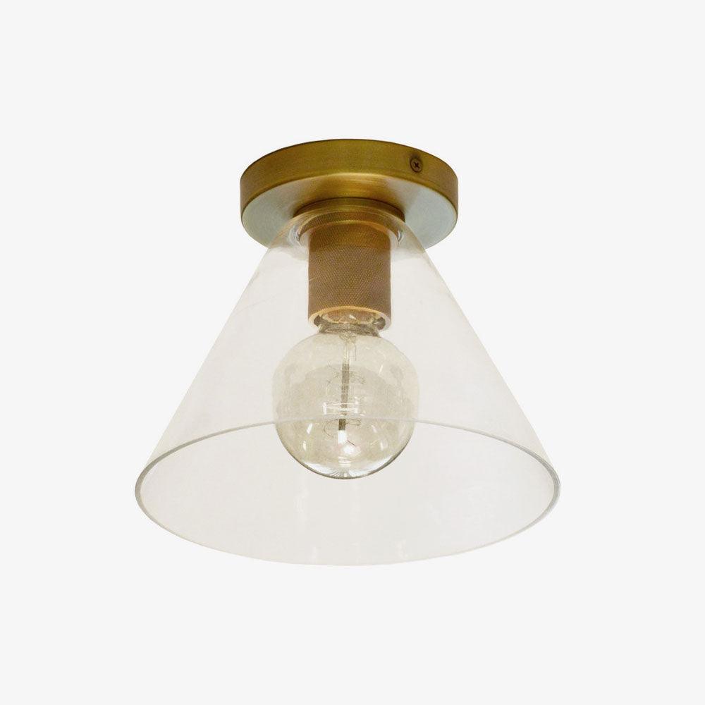 Simple Style Flush Mount Light - LED Brass Clear Glass