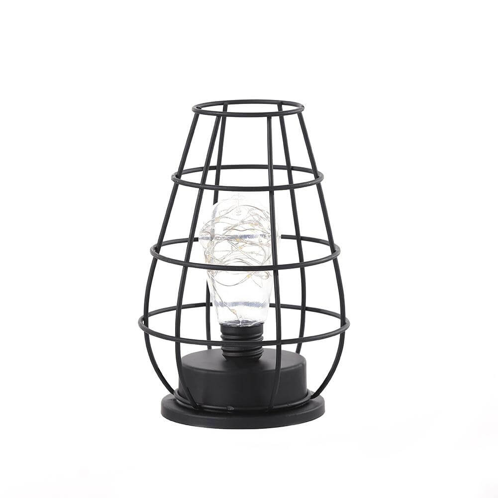Retro Iron Wine Bottle Night Light Table Lamp LED Decor