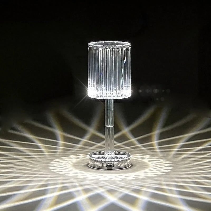 Round Diamond-Shaped LED Table Lamp for Bedroom Decor