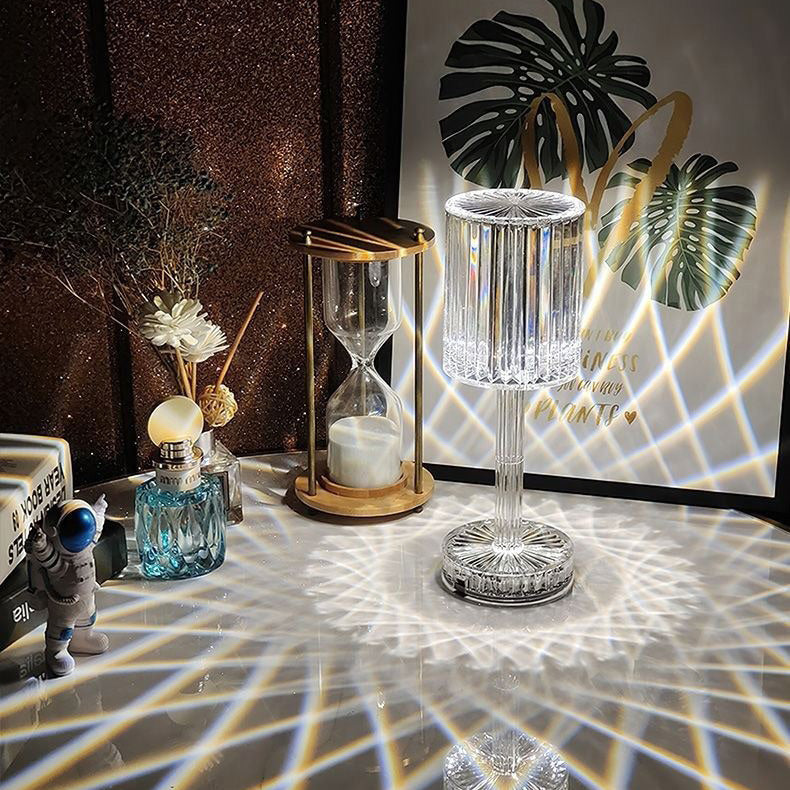 Round Diamond-Shaped LED Table Lamp for Bedroom Decor