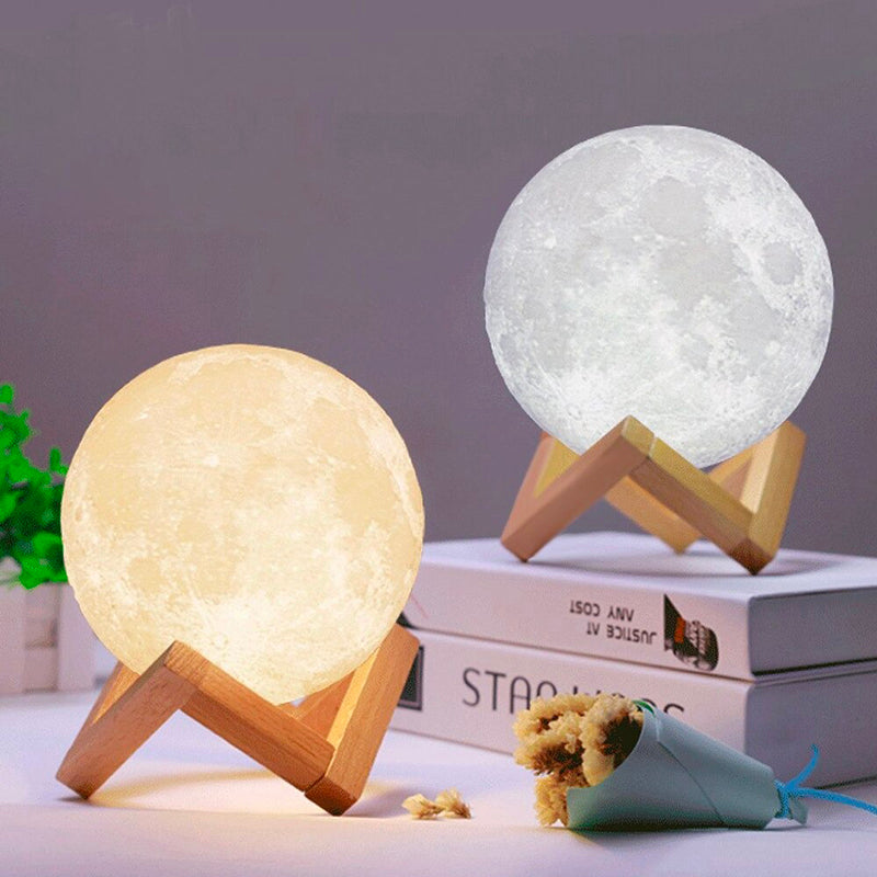 Moon Night Table Lamp LED Touch Sensor Minimalist Design