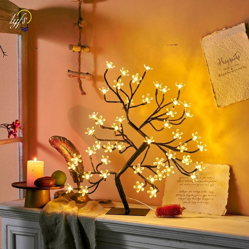 Sakura LED Cherry Blossom Table Lamp USB Remote Control