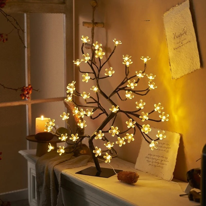 Sakura LED Cherry Blossom Table Lamp USB Remote Control