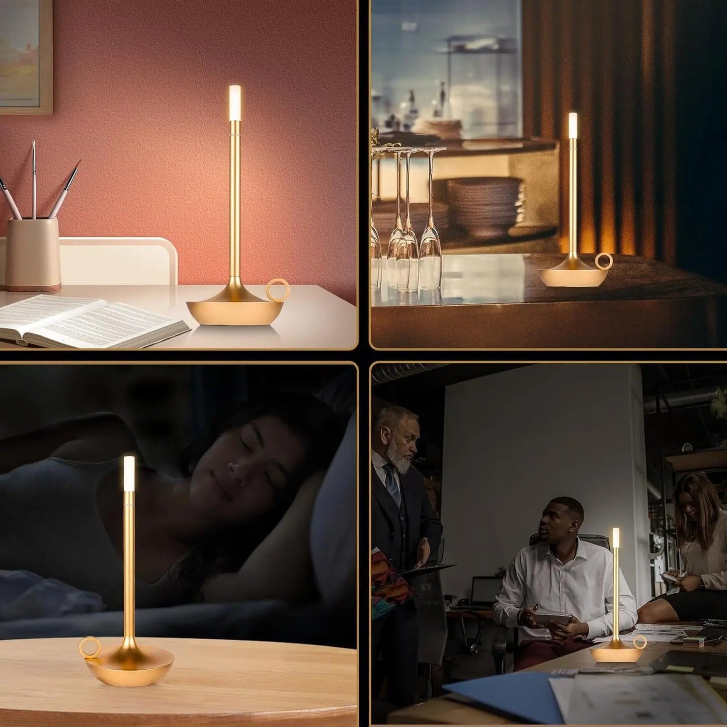 Wireless Table Lamp with Touch Sensor and LED Lighting