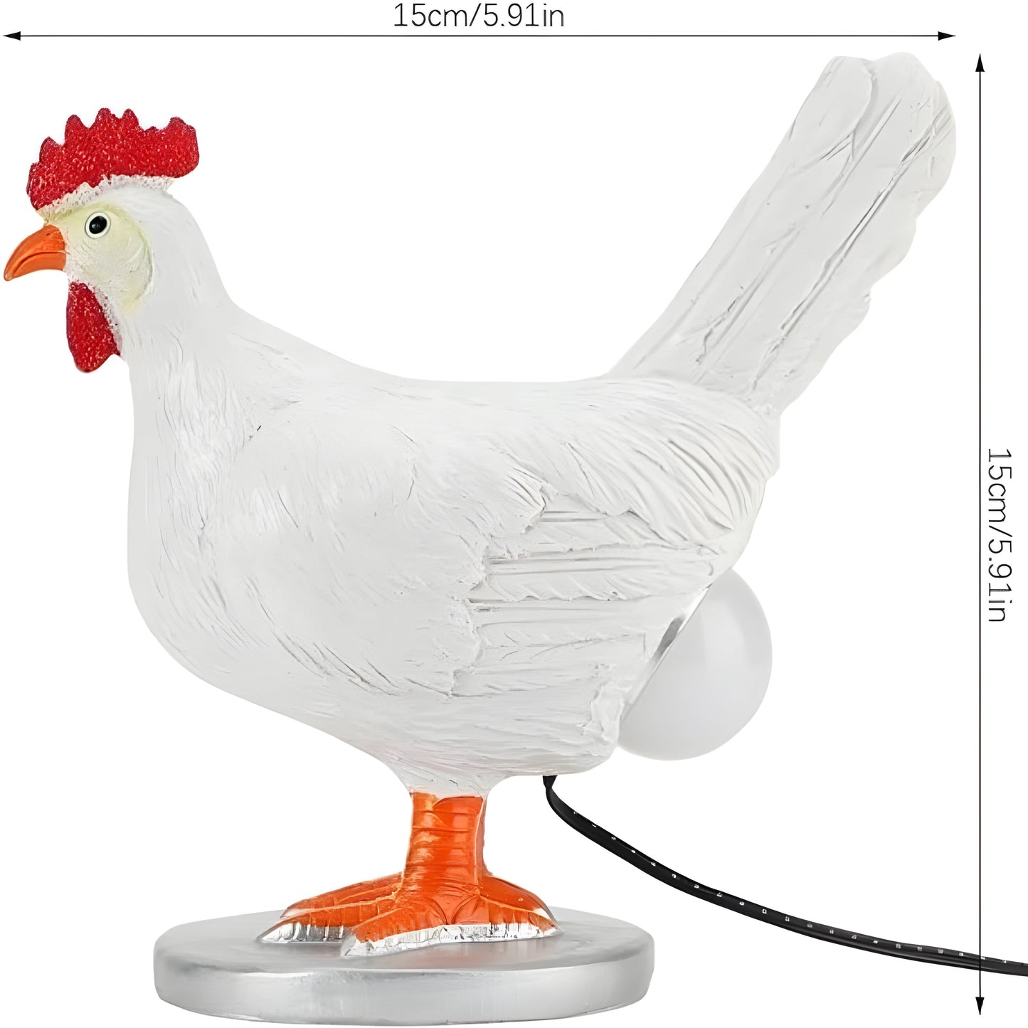 Table Lamp – Charming Chicken Design with Warm LED Light