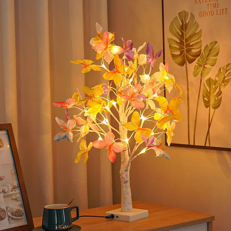 Bonsai LED Lamp - Decorative Light with Butterflies