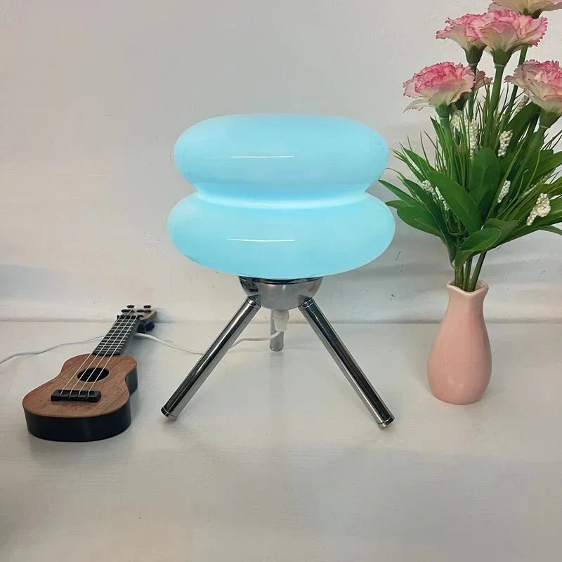 Mid Century Triangle Base LED Table Lamp with USB Port