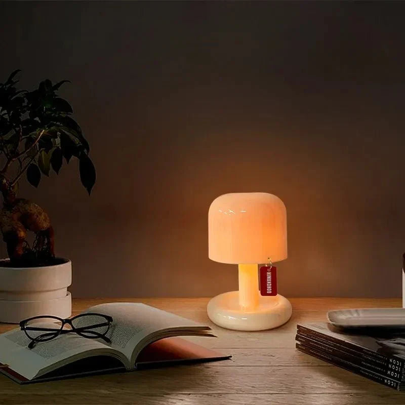 Minimalist LED Mushroom Night Light Dimmable Table Lamp