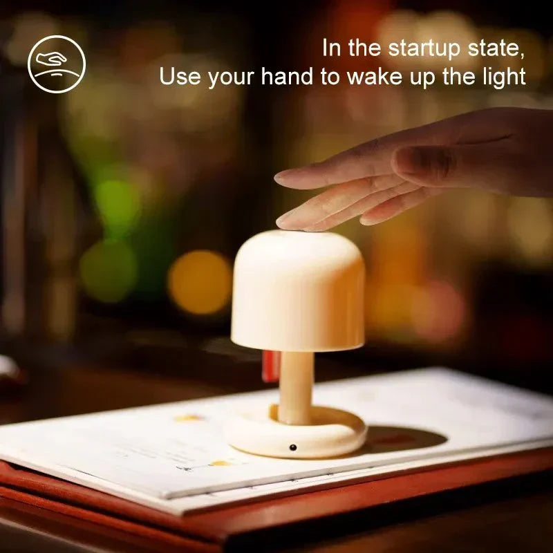 Minimalist LED Mushroom Night Light Dimmable Table Lamp