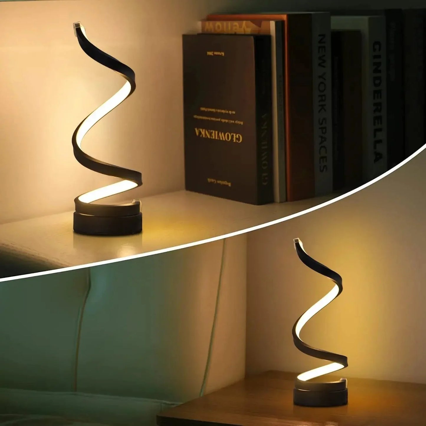Minimalist Spiral Table Lamp Dimmable Modern Design 28cm