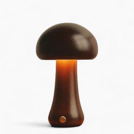 Mushglow Wireless Mushroom Lamp | Wood & Foam, Dimmable, USB Rechargeable