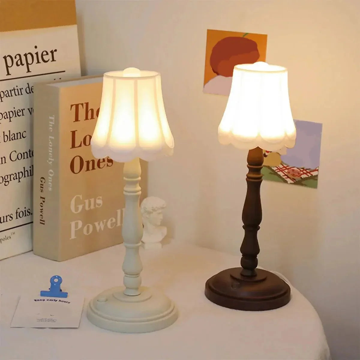 Vintage Style Table Lamp LED Battery Powered Desk Light