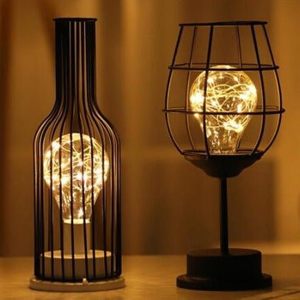 Drahtdesign Table Lamp - Elegant Iron Base, Warm White Light