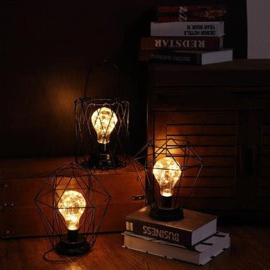 Drahtdesign Table Lamp - Elegant Iron Base, Warm White Light