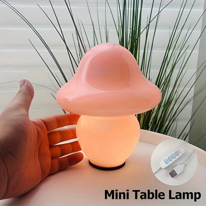 Mushroom Design Glass Lamp - Enchanting USB Lighting