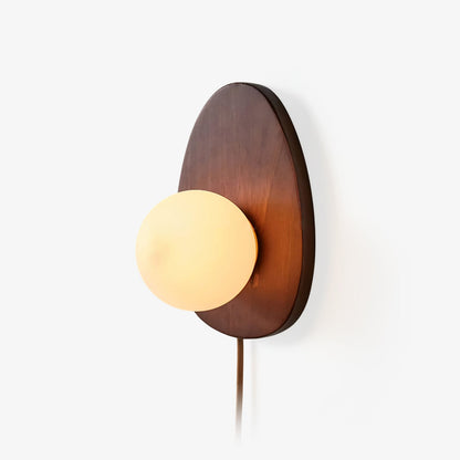 Orba Walnut Plug-in Wall Lamp with LED Indoor Lighting