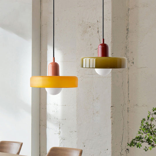 Bauhaus Pendant Light in Coloured Glass – Modern Artistic Lighting