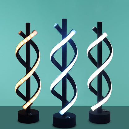 Contemporary Nordic Dual Spiral LED Table Lamp for Bedroom